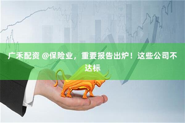 广禾配资 @保险业，重要报告出炉！这些公司不达标